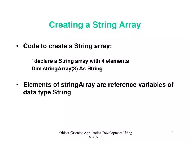 creating a string array