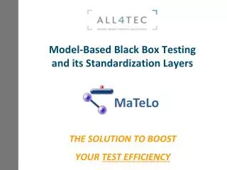 Model-Based Black Box Testing and its Standardization Layers