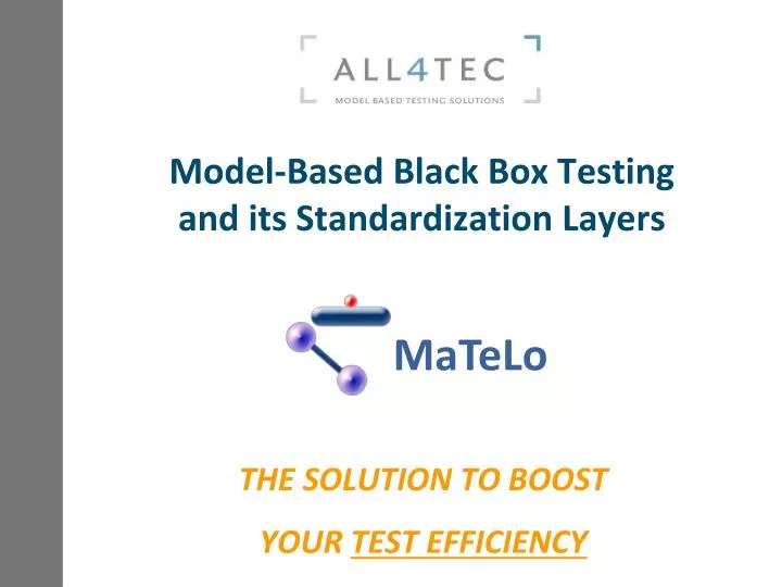 model based black box testing and its standardization layers