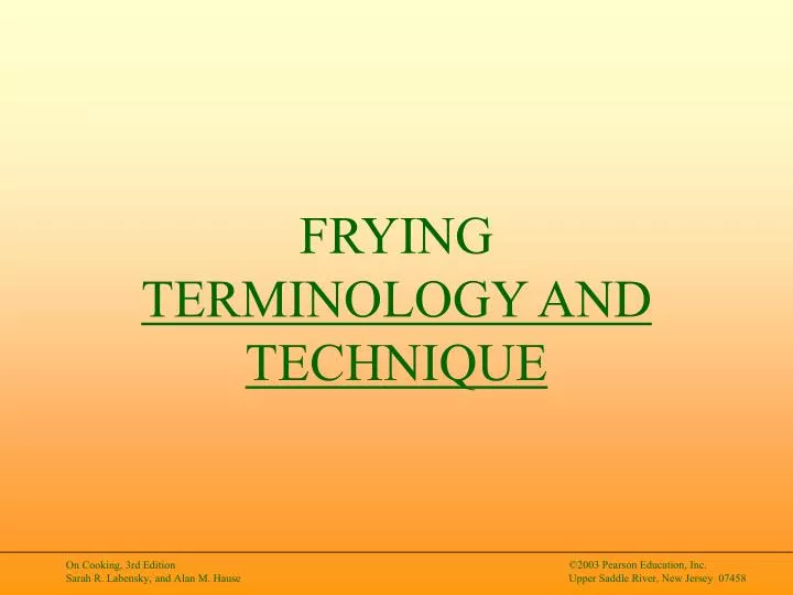 frying terminology and technique