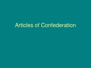 articles of confederation