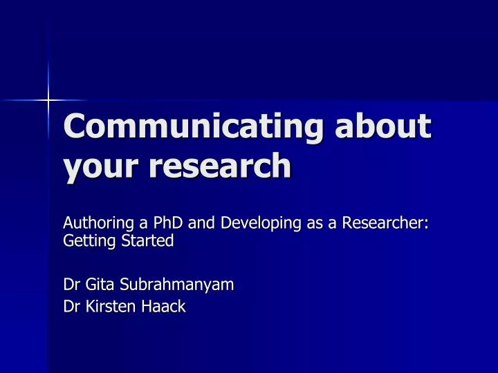 communicating about your research