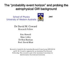 The “probability event horizon” and probing the astrophysical GW background