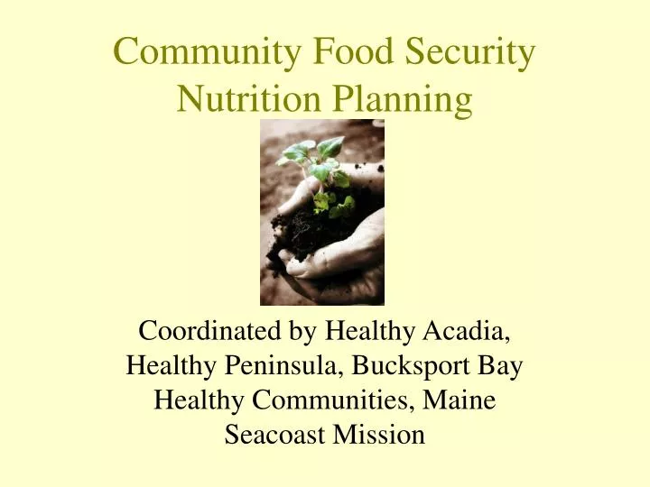 community food security nutrition planning