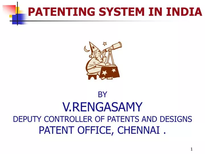 by v rengasamy deputy controller of patents and designs patent office chennai