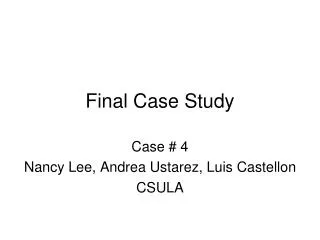 Final Case Study