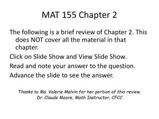 MAT 155 Chapter 2