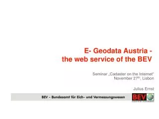 E- Geodata Austria - the web service of the BEV