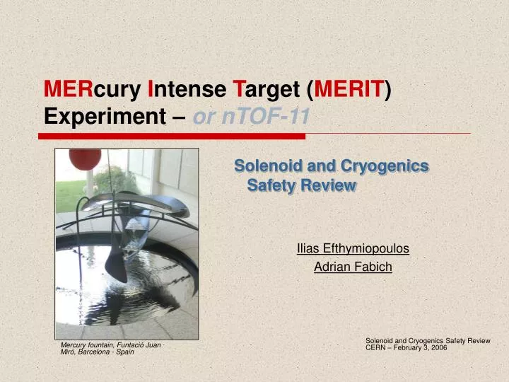 mer cury i ntense t arget merit experiment or ntof 11