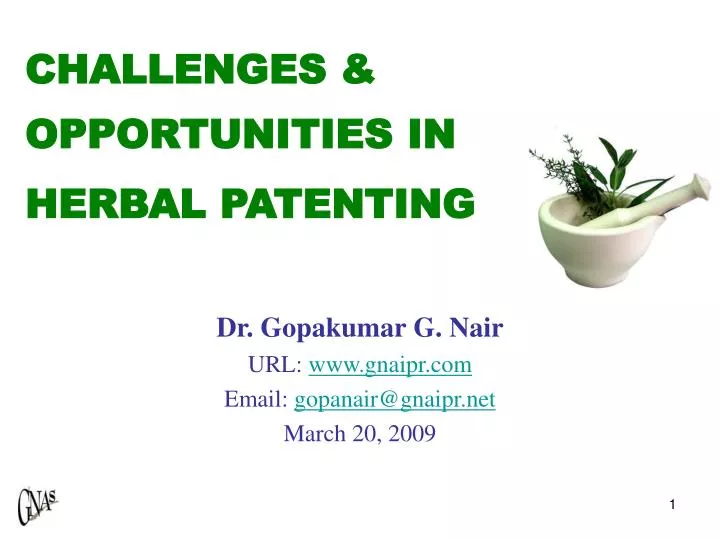challenges opportunities in herbal patenting
