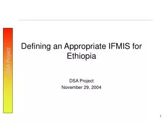 Defining an Appropriate IFMIS for Ethiopia