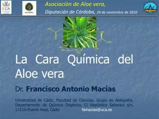 Asociación de Aloe vera, Diputación de Córdoba, 20 de noviembre de 2010