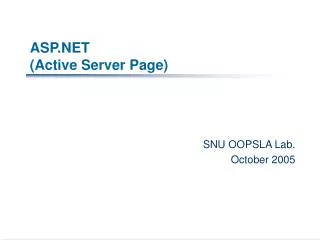 ASP.NET (Active Server Page)