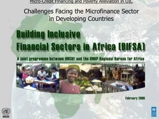 Micro-Credit Financing and Poverty Alleviation in OIC Challenges Facing the Microfinance Sector in Developing Countries