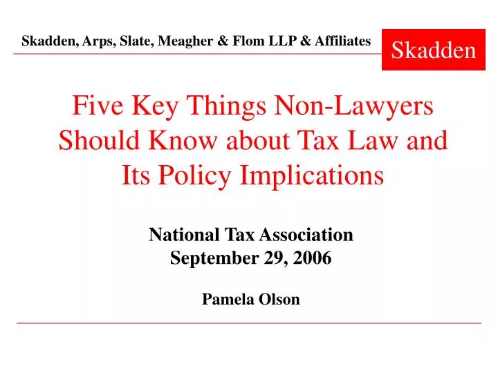 five key things non lawyers should know about tax law and its policy implications