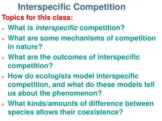 Interspecific Competition