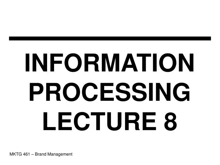 information processing lecture 8