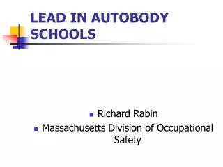 LEAD IN AUTOBODY SCHOOLS