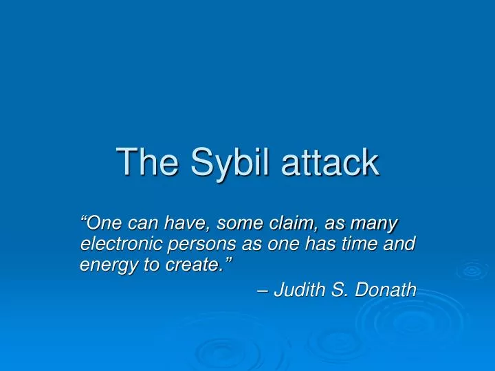the sybil attack