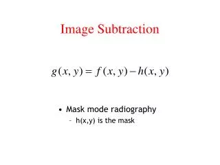 Image Subtraction