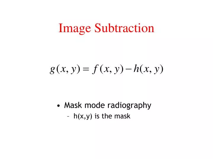 image subtraction