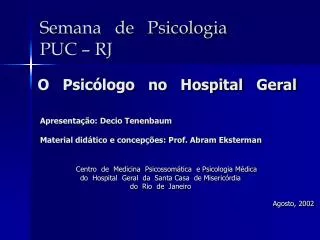 Semana de Psicologia PUC – RJ