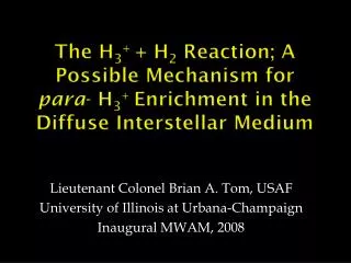 The H 3 + + H 2 Reaction; A Possible Mechanism for para - H 3 + Enrichment in the Diffuse Interstellar Medium