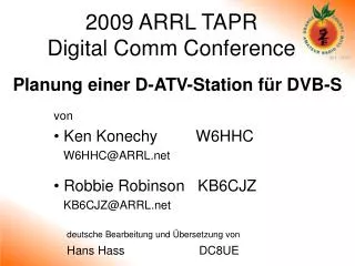 2009 arrl tapr digital comm conference