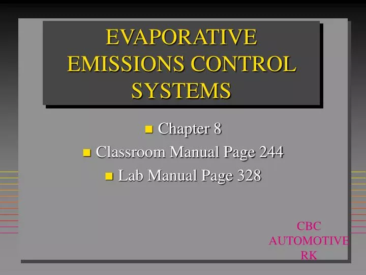 evaporative emissions control systems