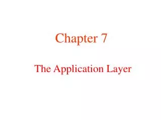 The Application Layer
