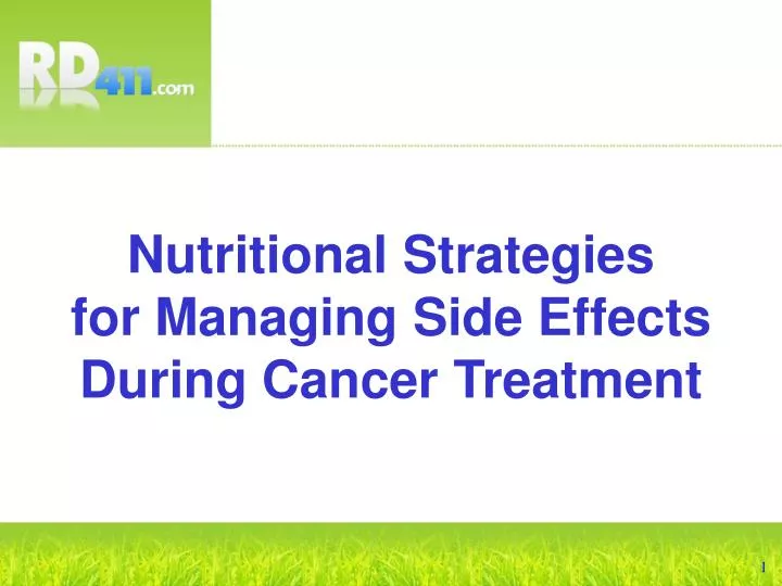 nutritional strategies for managing side effects during cancer treatment