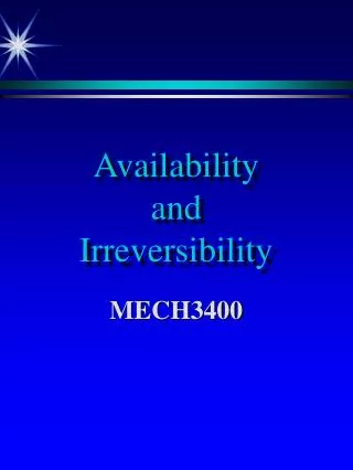 Availability and Irreversibility