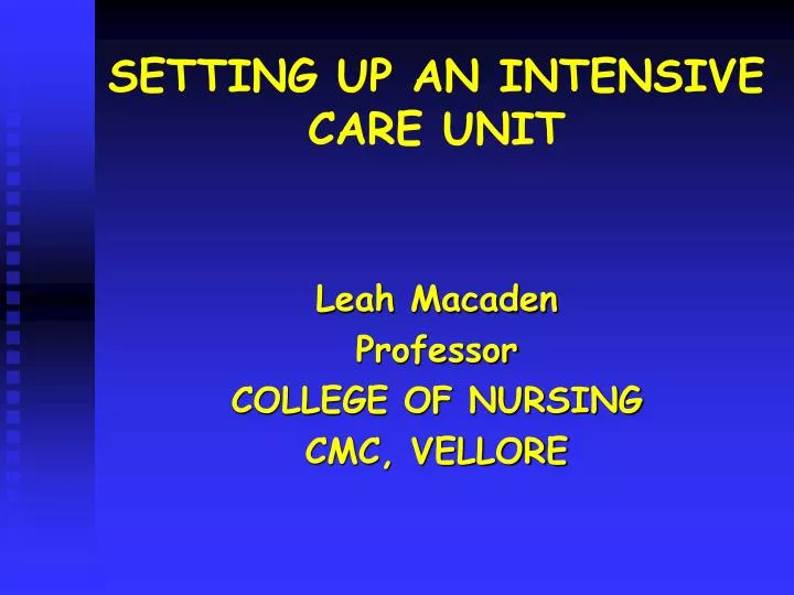setting up an intensive care unit
