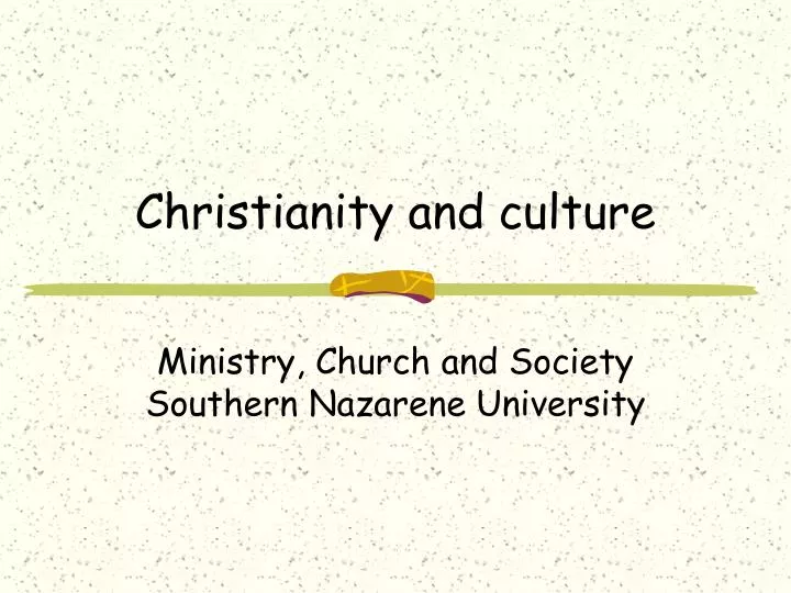 christianity and culture