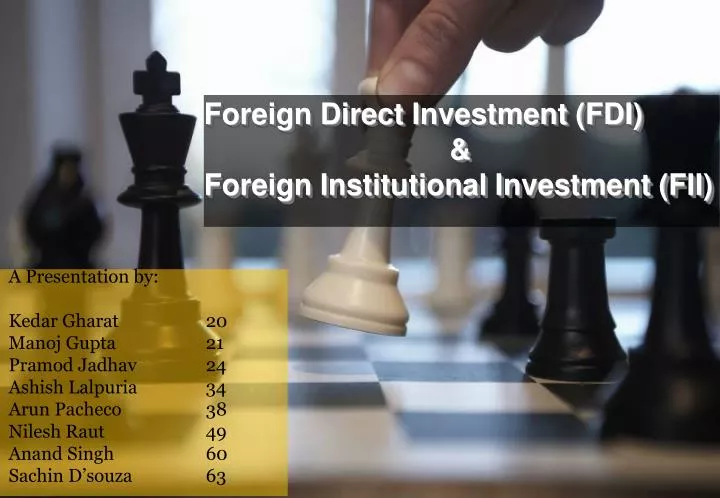 foreign direct investment fdi foreign institutional investment fii