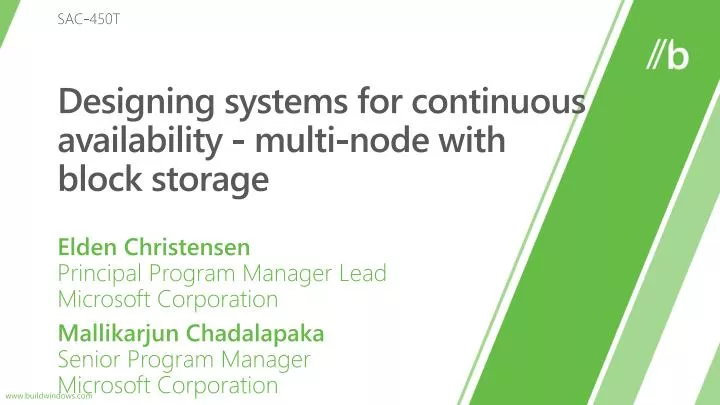 designing systems for continuous availability multi node with block storage