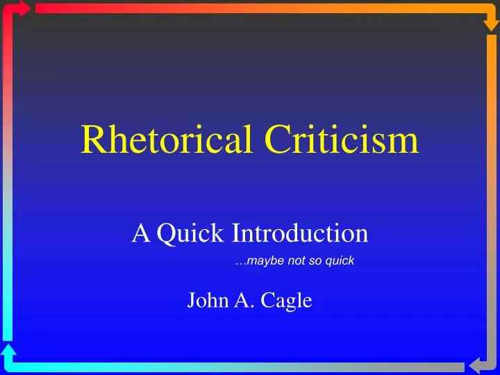 rhetorical criticism