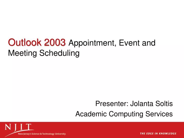 outlook 2003 appointment event and meeting scheduling