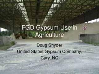 FGD Gypsum Use in Agriculture
