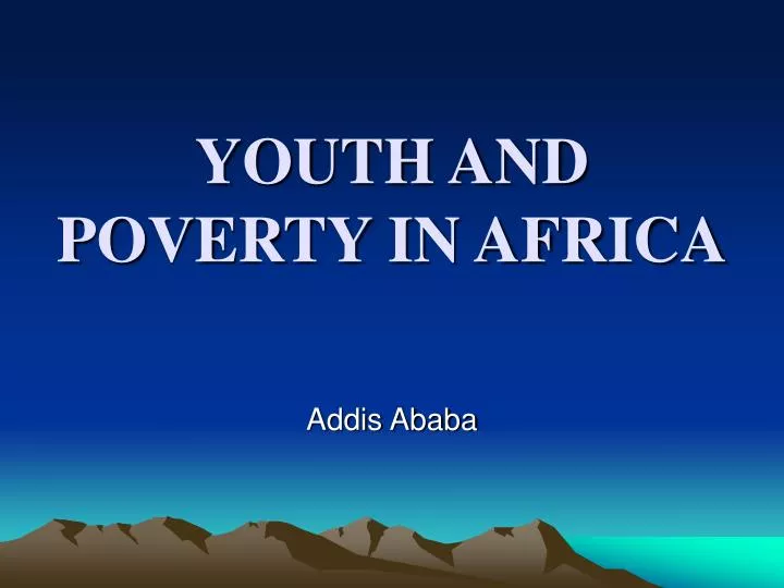 youth and poverty in africa