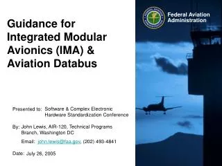 Guidance for Integrated Modular Avionics (IMA) &amp; Aviation Databus