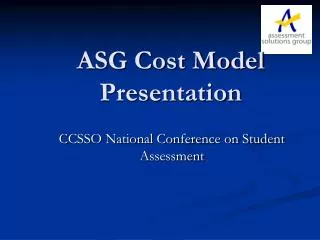 ASG Cost Model Presentation