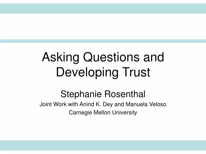 asking questions and developing trust