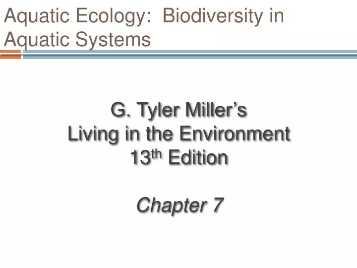 aquatic ecology biodiversity in aquatic systems