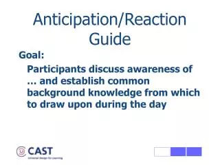 Anticipation/Reaction Guide