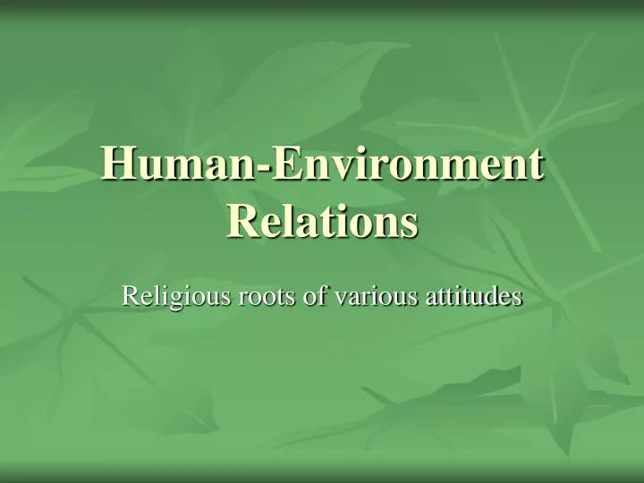 human environment relations