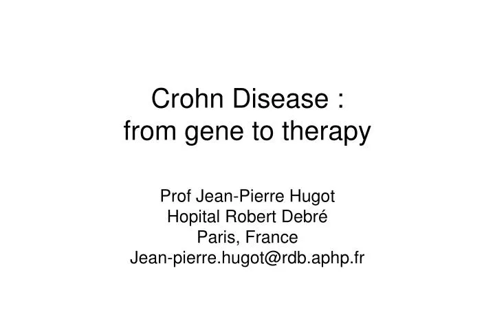crohn disease from gene to therapy