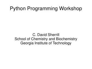 Python Programming Workshop