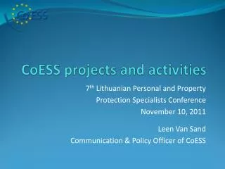 CoESS projects and activities