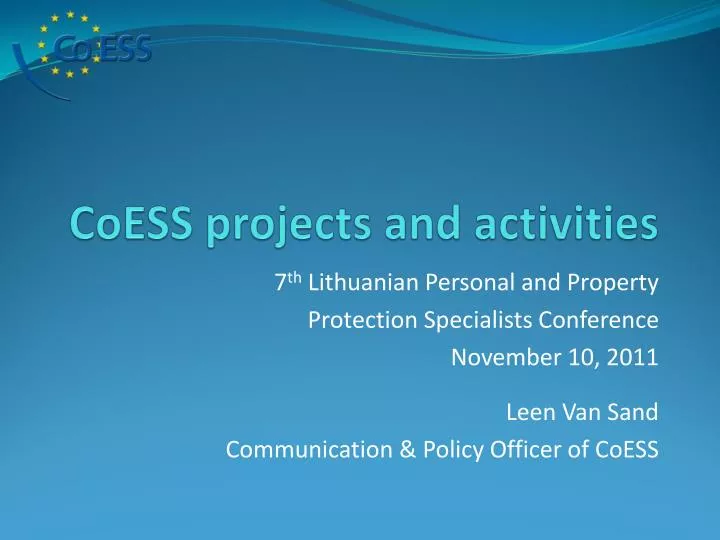 coess projects and activities